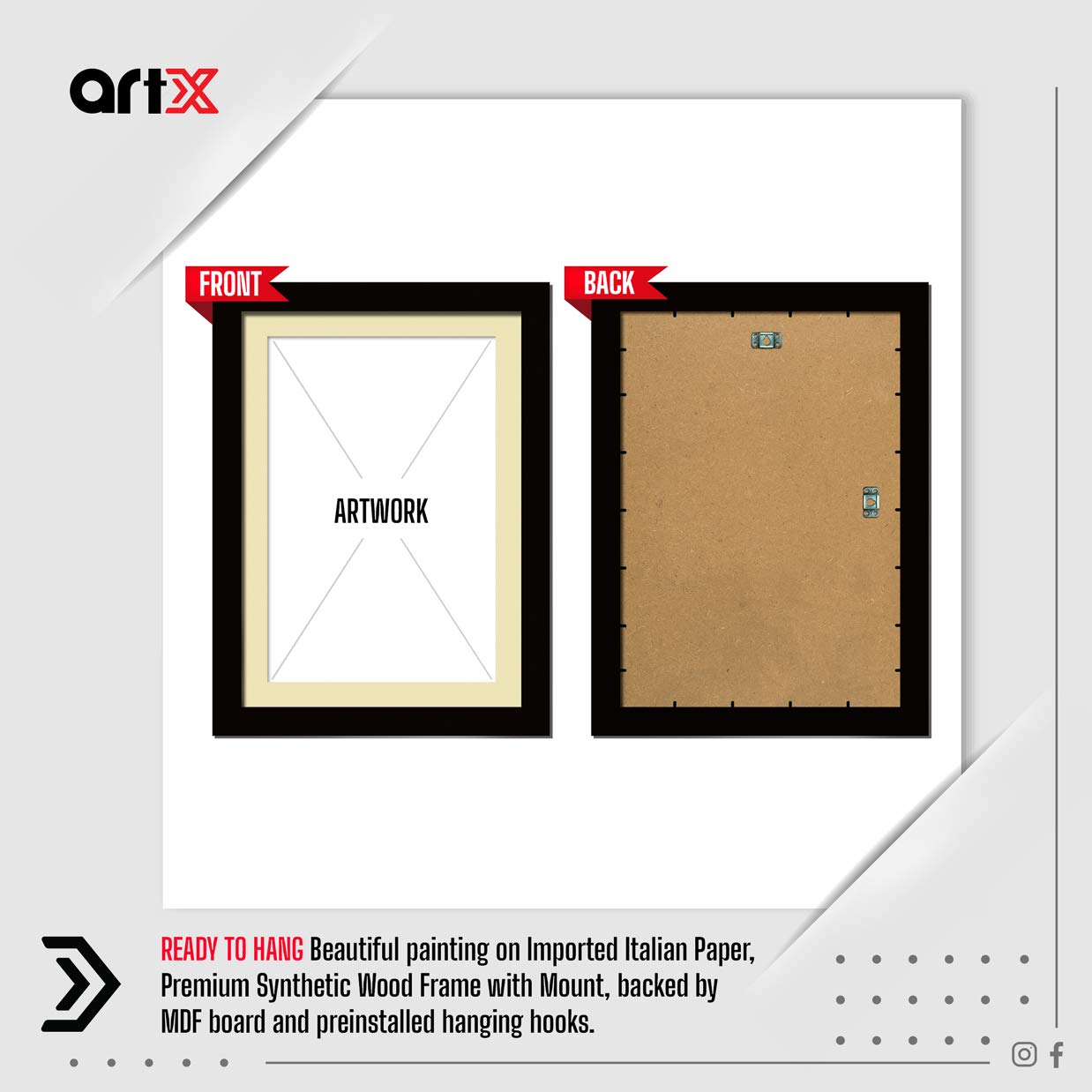 ArtX Paper Powerful Shiv Mantra Om Namah Shivaya Religious Wall Art Framed Painting Multicolor (18 X 23.5 Inches)